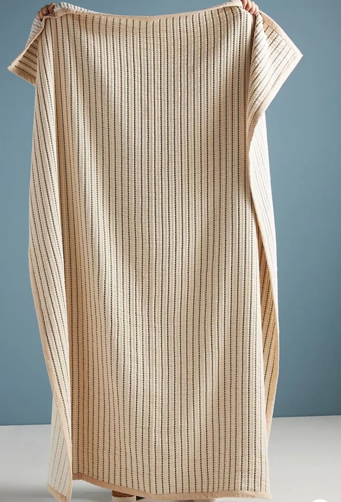 Anthropologie Woven Sidonie Throw Blanket- natural/neutral